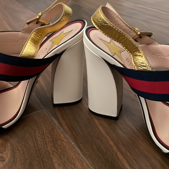 Gucci Grosgrain Web Aline Heel Sandal 38 - Picture 6 of 7